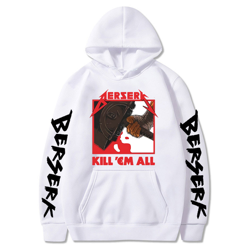 Berserk Hoodie - KILL THEM ALL Streetwear Anime Hoodies