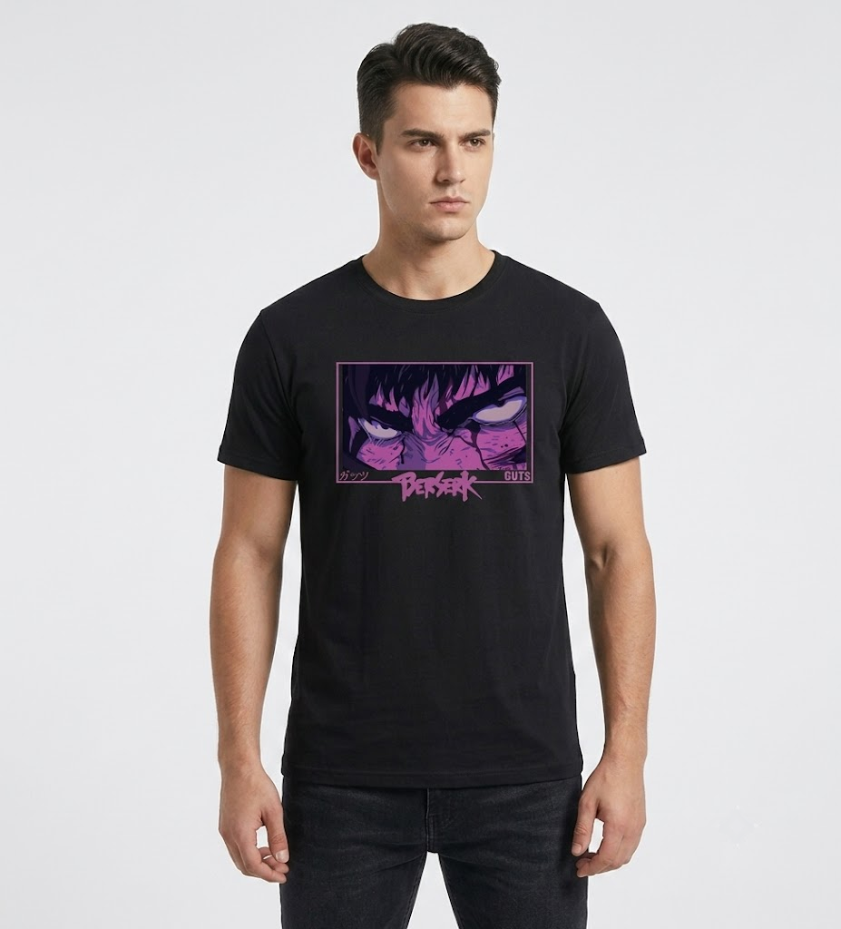 Berserk T-Shirts - Berserk Eyes Print Japanese Anime Classic T-shirt 2 - Berserk Shop Berserk T-Shirts - Berserk Eyes Print Japanese Anime Classic T-shirt - Image 2
