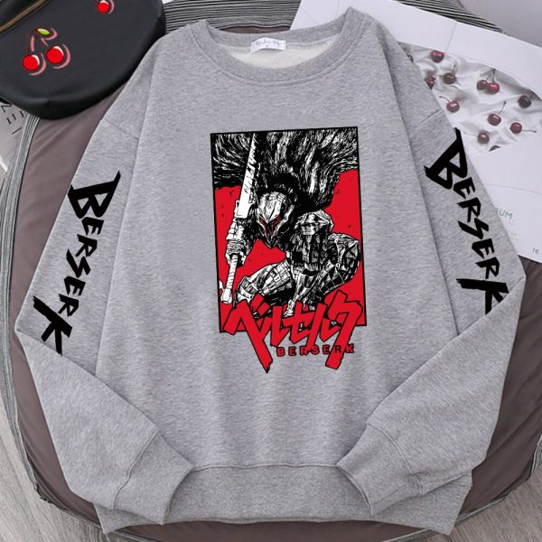 Anime Berserk Guts Print Hoodie Oversized Long Sleeves Sweatshirts Kaneki Manga Streetwear Long Sleeve Men women 3 - Berserk Shop