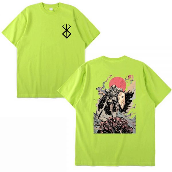 Berserk Guts Graphic Double sided Print T shirt Wulan Abang Anime Trend Short Sleeve T Shirt 3 - Berserk Shop
