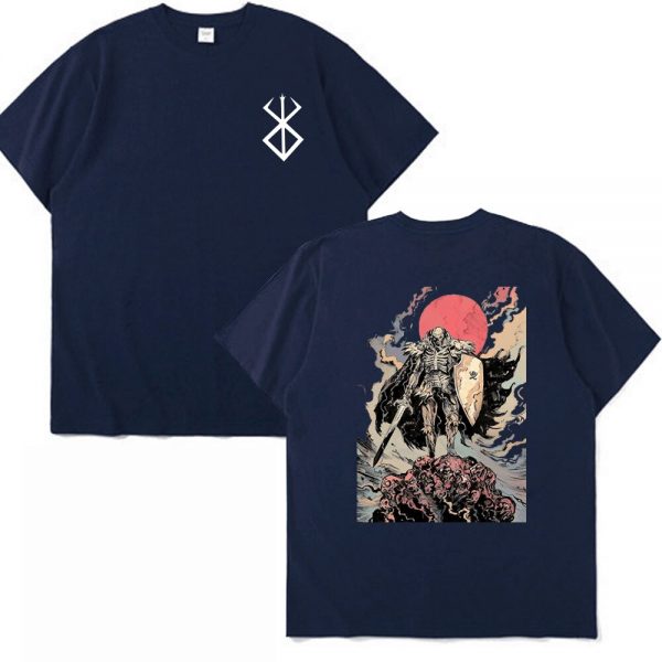 Berserk Guts Graphic Double sided Print T shirt Wulan Abang Anime Trend Short Sleeve T Shirt 4 - Berserk Shop