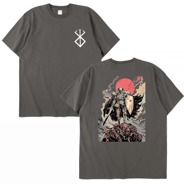 Berserk Guts Graphic Double sided Print T shirt Wulan Abang Anime Trend Short Sleeve T Shirt 5 - Berserk Shop