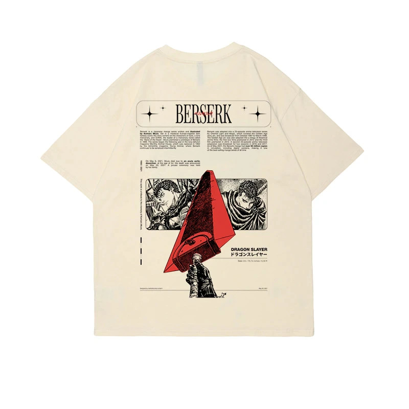 Swordsman Dragon Slayer Printed Unisex T shirt 1 - Berserk Shop
