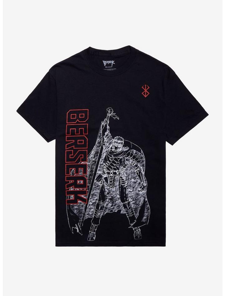 Berserk Guts Outline T-Shirt 1 - Berserk Shop Berserk Guts Outline T-Shirt
