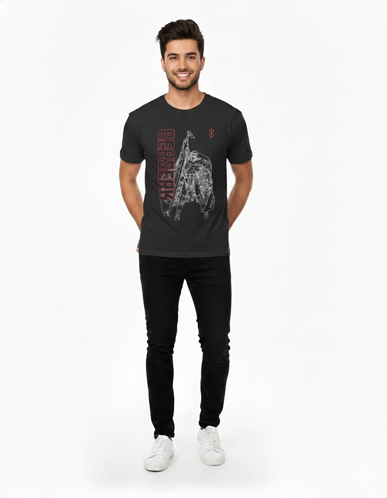 Berserk Guts Outline T-Shirt 2 - Berserk Shop Berserk Guts Outline T-Shirt - Image 2