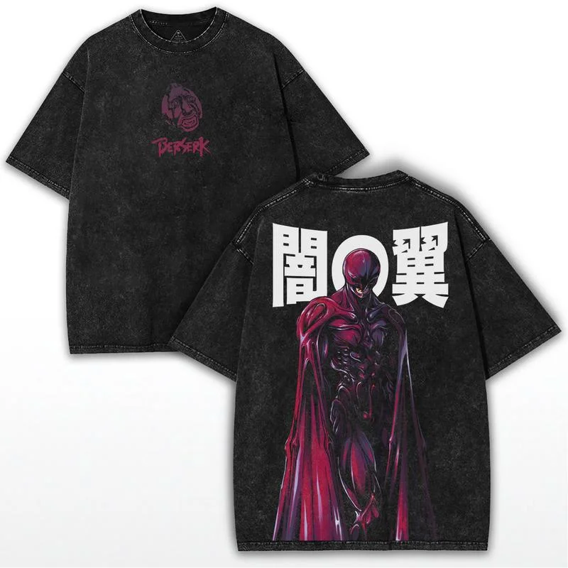 Anime Berserk Gust Graphic PTTT2603 Washed T-Shirt