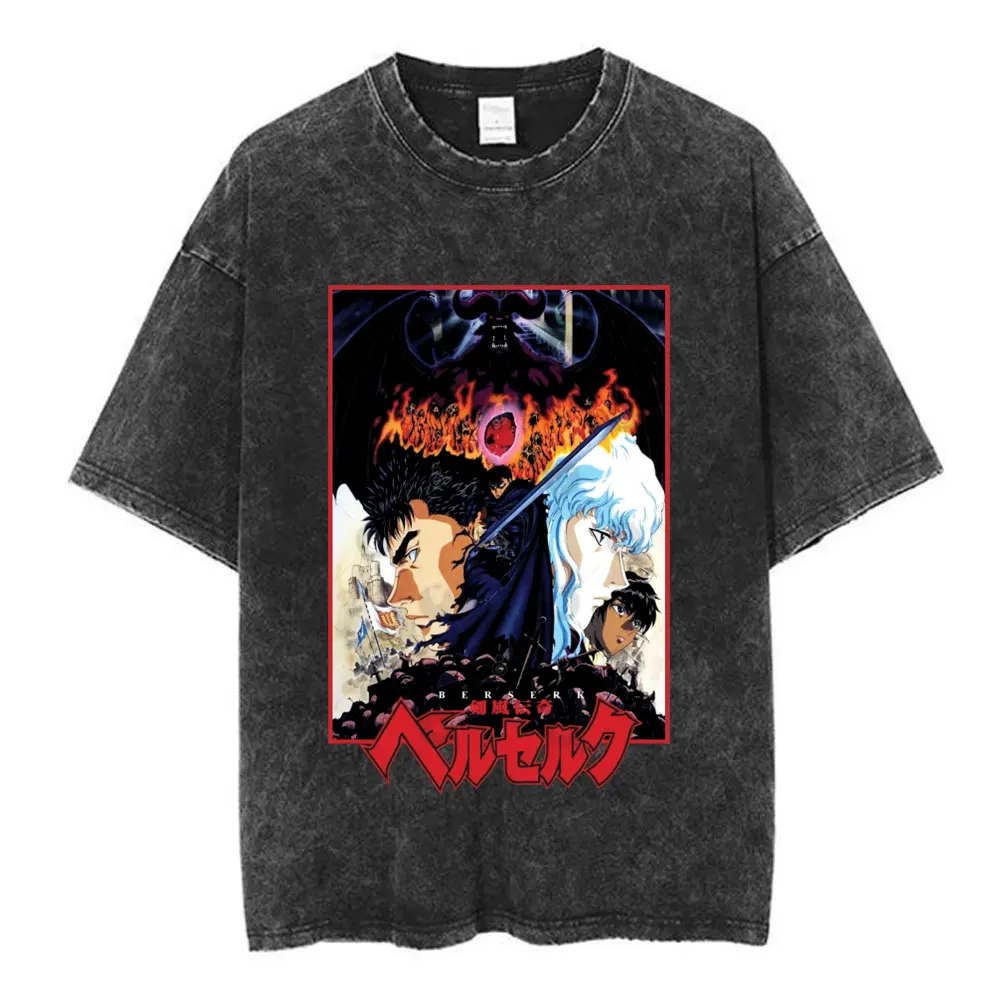 Vintage Washed Anime Berserk Guts PTTT2603 T-shirt