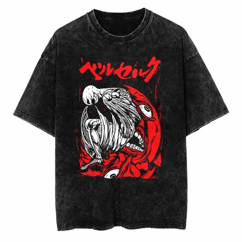 Berserk Anime Relentless Avenger PTTT1006 Washed T-Shirt