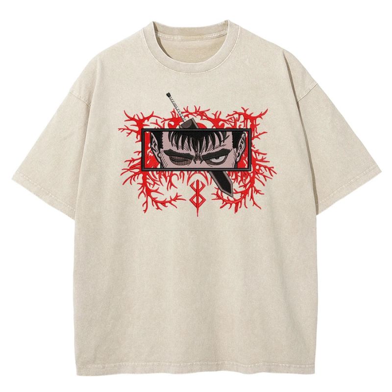 Vintage Berserk Guts Anime PTTT1006 Washed T-Shirt